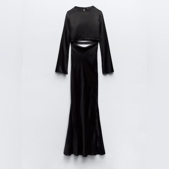 ZARA SLIT SATIN DRESS - Picture 5 of 7